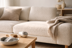 Bouclé der fnulrer? Her er planen, der får sofaen pæn igen (uden at ødelægge stoffet)