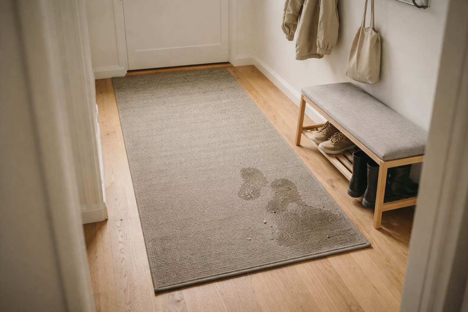 Entrétæppet der arbejder for dig: størrelse, materiale og nul glid
