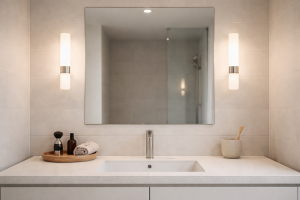 Stop skyggerne ved spejlet: sådan får du godt lys på badeværelset