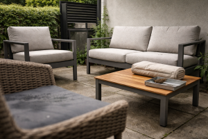 Udendørs loungemøbler uden skuffelser: materialerne der faktisk holder i dansk vejr