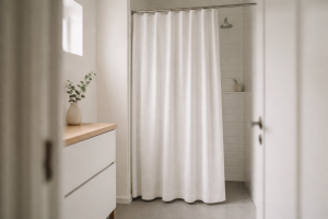 7 små valg der gør dit badeforhæng tungt, tørt og ikke-klistrende