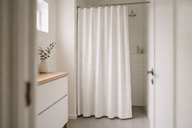 7 små valg der gør dit badeforhæng tungt, tørt og ikke-klistrende