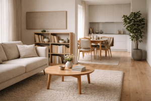 Ro i køkken-alrummet (uden skillevægge og håndværkere)