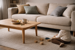 Stofsofa vs. plastikpanser - sådan bliver stuen både børnevenlig og pæn